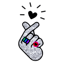Black Heart Glitter Sticker by BaubleBar