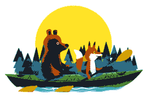 Fox Bear Sticker