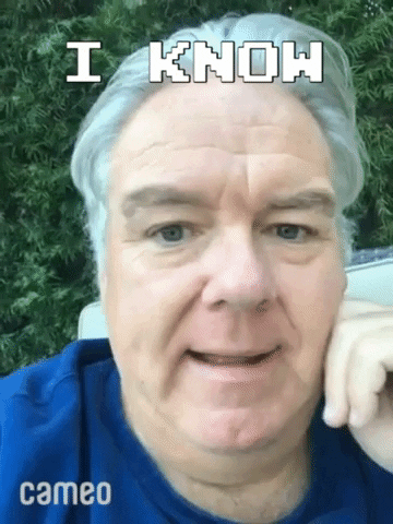 Celebrity gif. Parks and Recreation actor Jim O'Heir says "I know." while moving his head in emphasis.