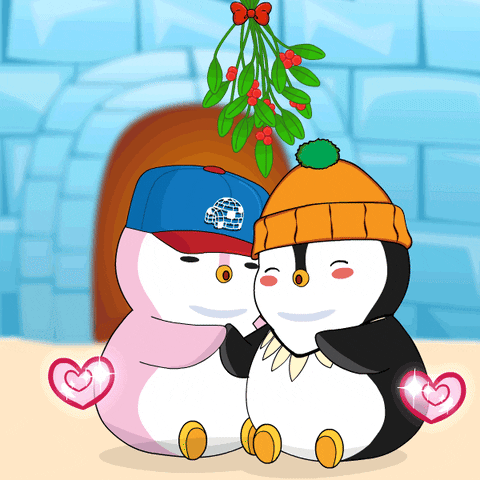 In Love Kiss GIF by Pudgy Penguins