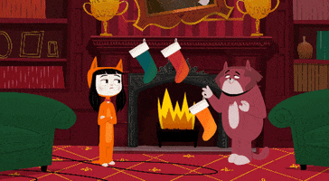 Christmas Celebrations GIF by Kitty Is Not A Cat