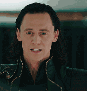 Celebrity gif. Tom Hiddleston reacts with a flirty, “oooh.”