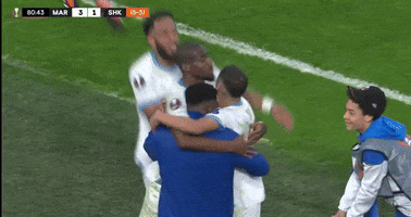 Olympique De Marseille Hug GIF by UEFA