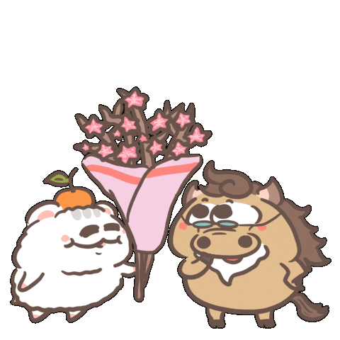 Peach Blossom Horse Sticker