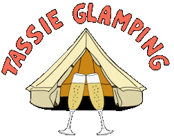 Champagne Tent Sticker by Tasmania