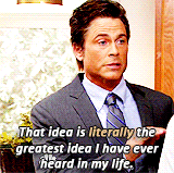  parks and recreation idea parks and rec rob lowe lightbulb moment GIF