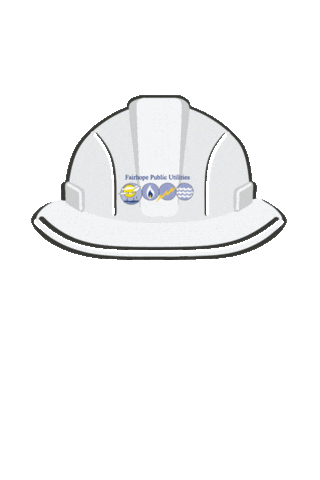 Safety Hardhat Sticker by Fairhope Public Utilities