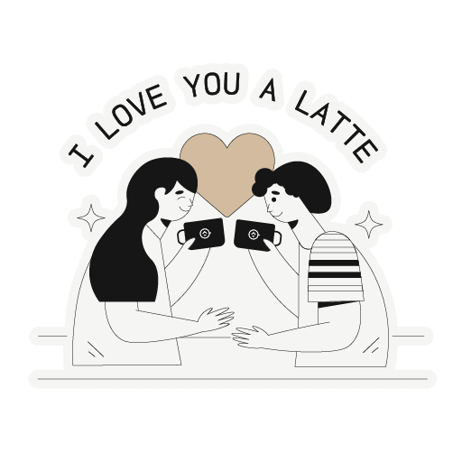 I Love U Coffee Sticker by roisarts
