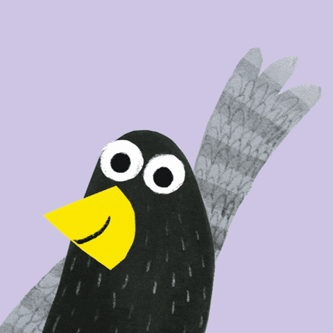 Baby Bird Hello GIF by Loes Riphagen