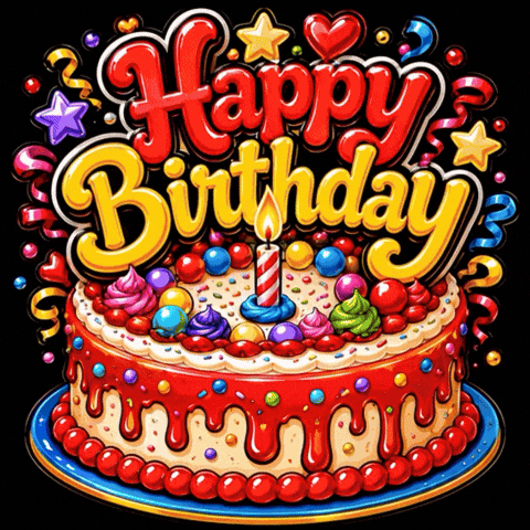Melting Happy Birthday GIF