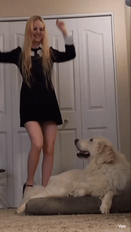Girl And Dog GIF