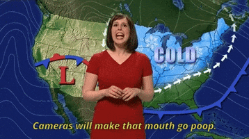 vanessa bayer cameras will make that mouth go  poop GIF by Saturday Night Live