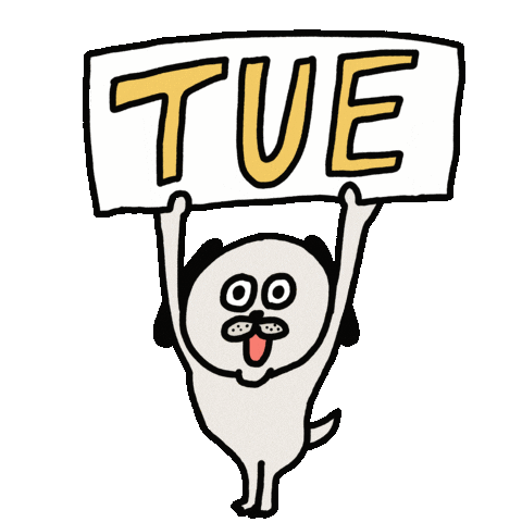 Tuesday Morning Dog Sticker by aico