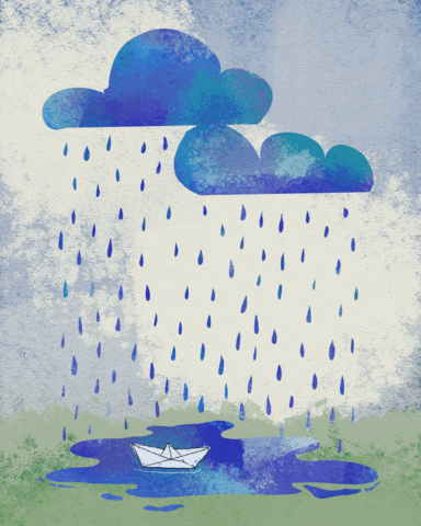 madromano rain boat paper raining GIF
