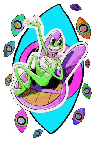 Abstraction Ribbit Sticker
