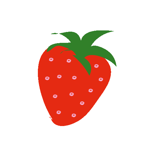 Illustration Strawberry Sticker