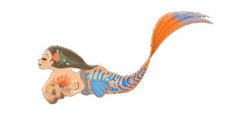 Ukelele Mermaid Swimming Sticker by Mermaid_Lux