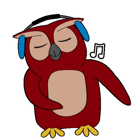 Owl Headphones Sticker by Provozně ekonomická fakulta ČZU
