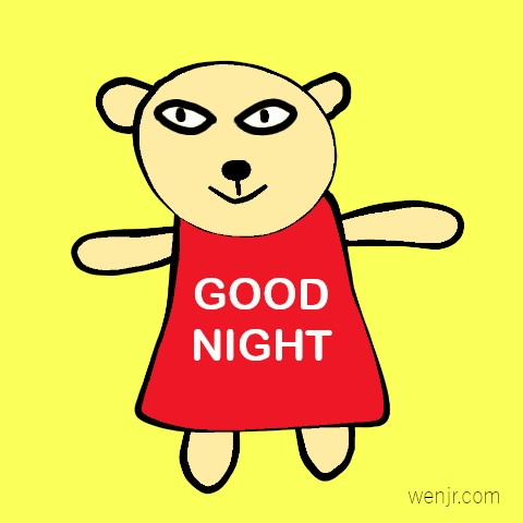 Teddy Bear Good Night Gif GIF by wenjr