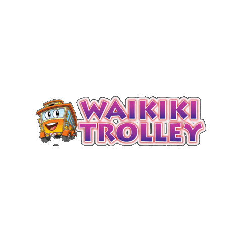 Double Decker Hawaii Sticker by Waikiki Trolley