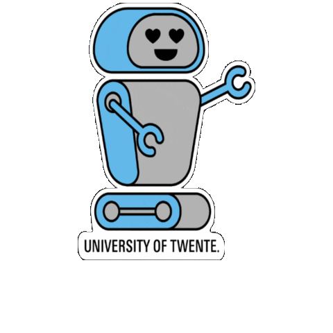 Happy Robot Sticker by University of Twente