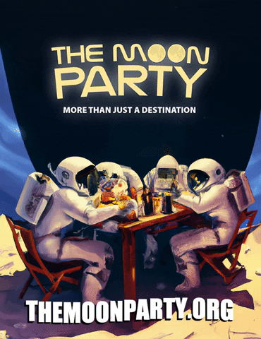 themoonparty party space moon nasa GIF