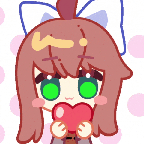Monika Hearts GIF