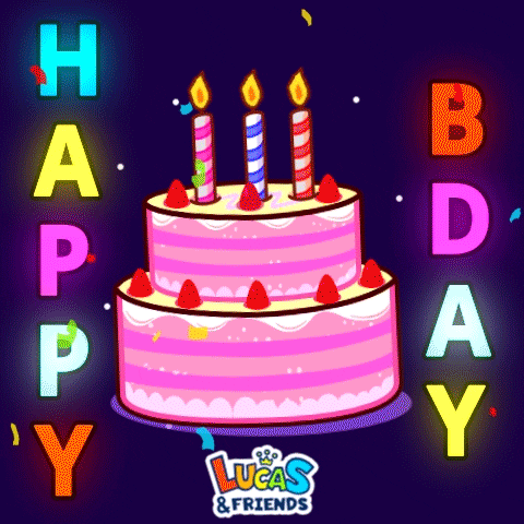Celebrate Happy Birthday GIF by Lucas and Friends by RV AppStudios