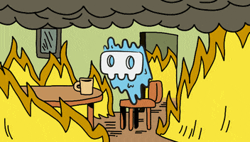 This Is Fine On Fire GIF by Ghost Boy
