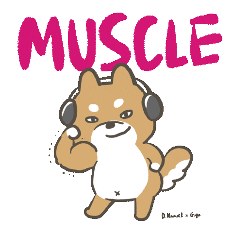 Training Muscle Sticker by yokoyamaGugu