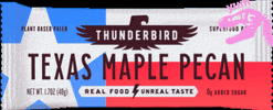 ThunderbirdRealFoodBar texas thunderbird thunderbirdbar texas maple pecan GIF