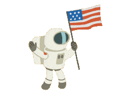 Moon Landing Yes Sticker by Brent Noll