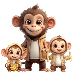 Cute Monkeys Sticker