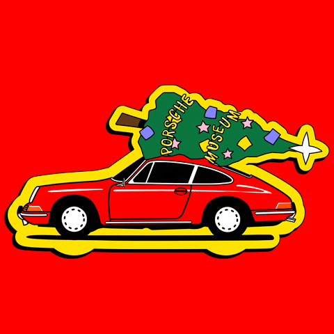 Driving Merry Xmas GIF by Porsche Museum