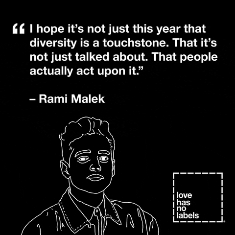 Rami Malek GIF by Love Has No Labels