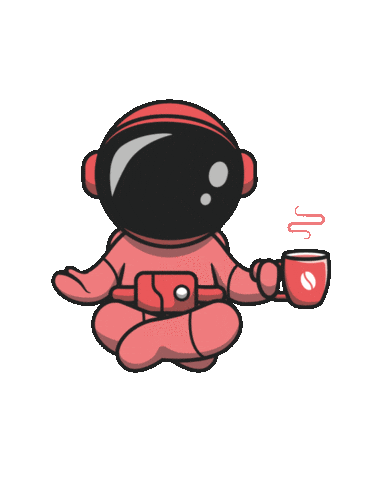 Coffee Astronaut Sticker by Growbix