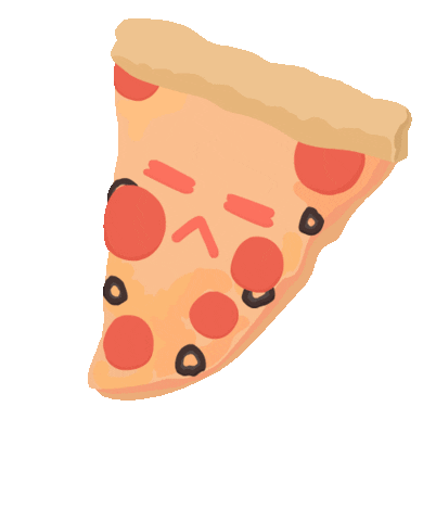 Hungry Cheese Pizza Sticker by miyrumiyru