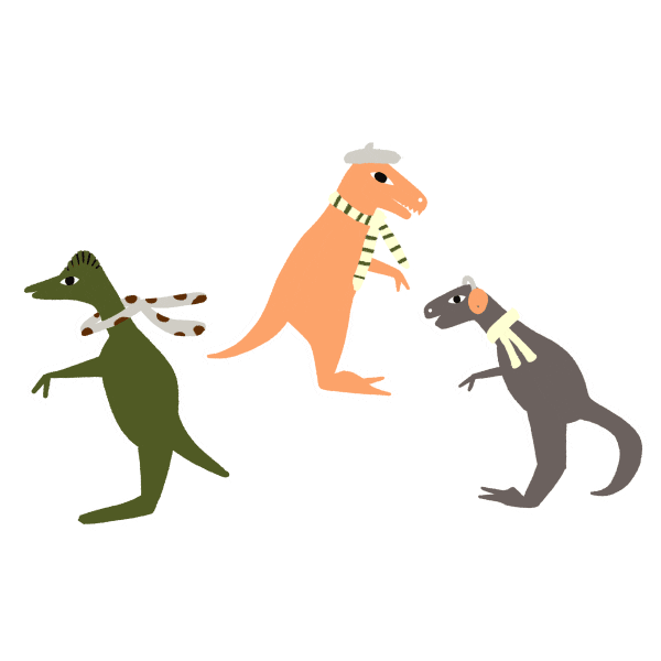 T-Rex Winter Sticker by Lazzari