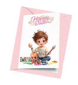 Boys Girls Easter Sticker