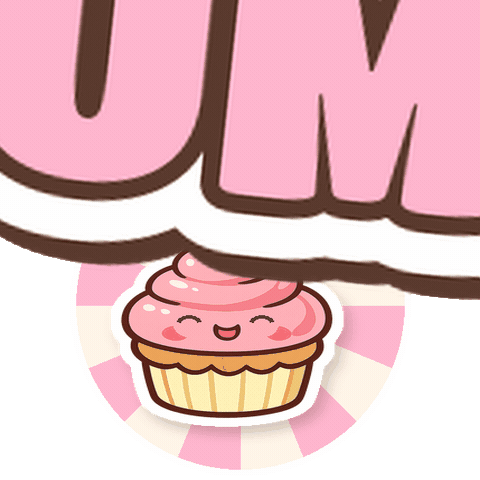 Hungry Cupcake Sticker by Scribble Snacks