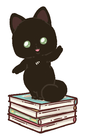 Black Cat Hello Sticker
