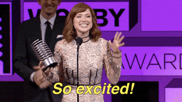 excited ellie kemper GIF by The Webby Awards
