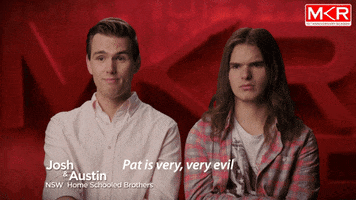 josh is very evil GIF by My Kitchen Rules