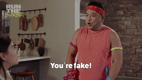 Comedy You Are Fake GIF by Run The Burbs - Find & Share on GIPHY