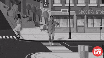 dannygo_official black and white running walking disco GIF