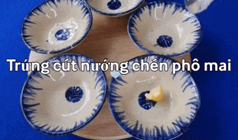 Trứng Cút Nướng Chén Phô Mai GIF