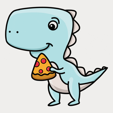 Pizza Dinosaur GIF by Brenfi