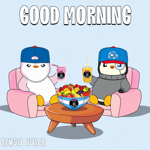 Good Morning Friends GIF by Pengu Juice Co.