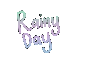 Rainy Day Typography Sticker