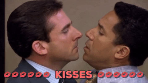  kiss the office kisses steve carell michael scott GIF